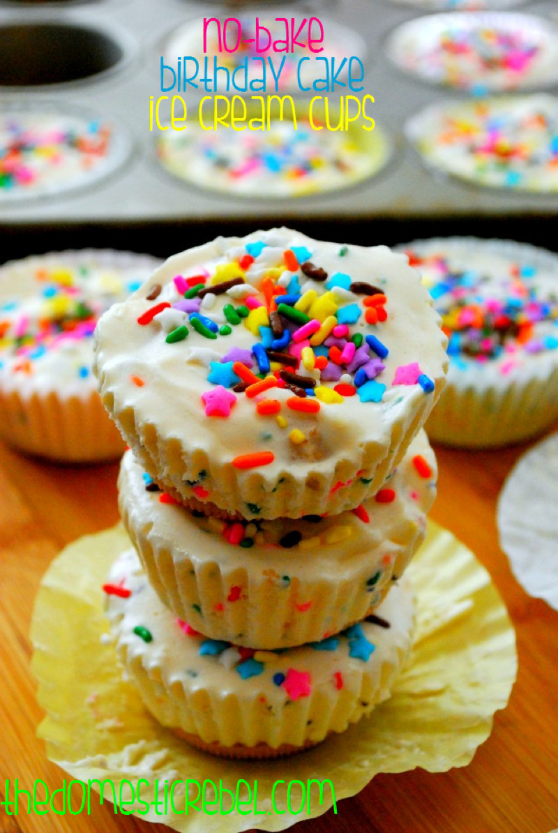 Ice Cream Birthday Cakes
 No Bake Birthday Cake Ice Cream Cups