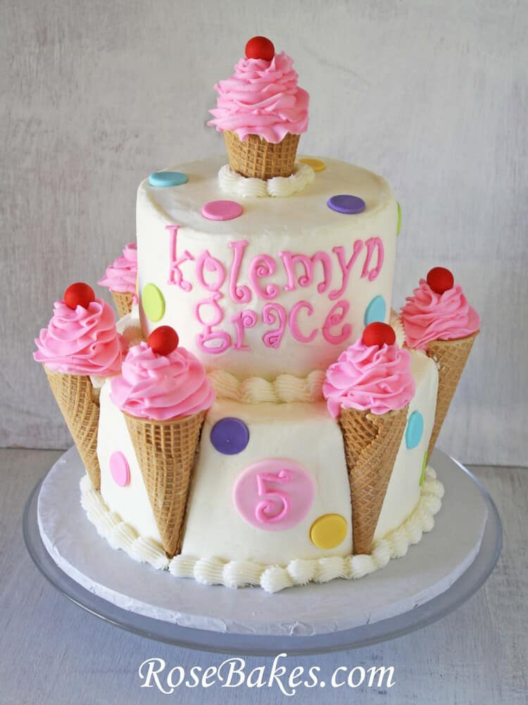 Ice Cream Birthday Cakes
 Ice Cream Cones Birthday Cake