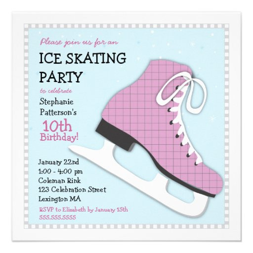 Ice Skating Birthday Party Invitations
 Funky Girl Ice Skating Birthday Party Invitation 5 25