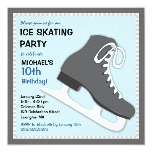 Ice Skating Birthday Party Invitations
 Cool Dudes Ice Skating Birthday Party Invitation