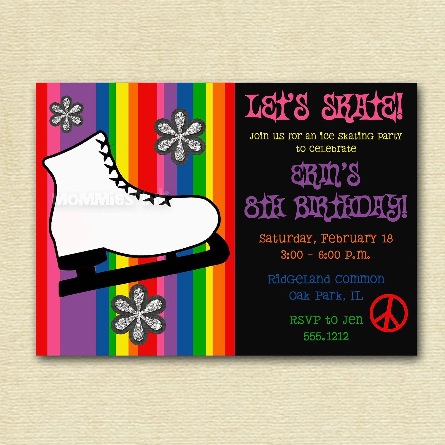 Ice Skating Birthday Party Invitations
 Ice Skate Ice Skating Birthday Party Invitation