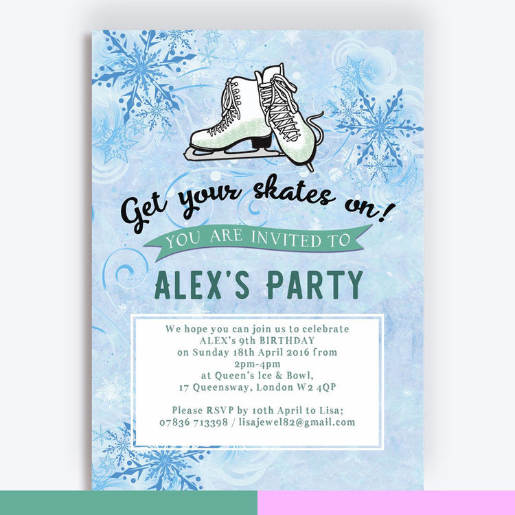 Ice Skating Birthday Party Invitations
 Ice Skating Birthday Party Invitation from £0 80 each