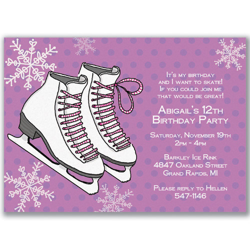 Ice Skating Birthday Party Invitations
 Ice Skating Birthday Party Invitations