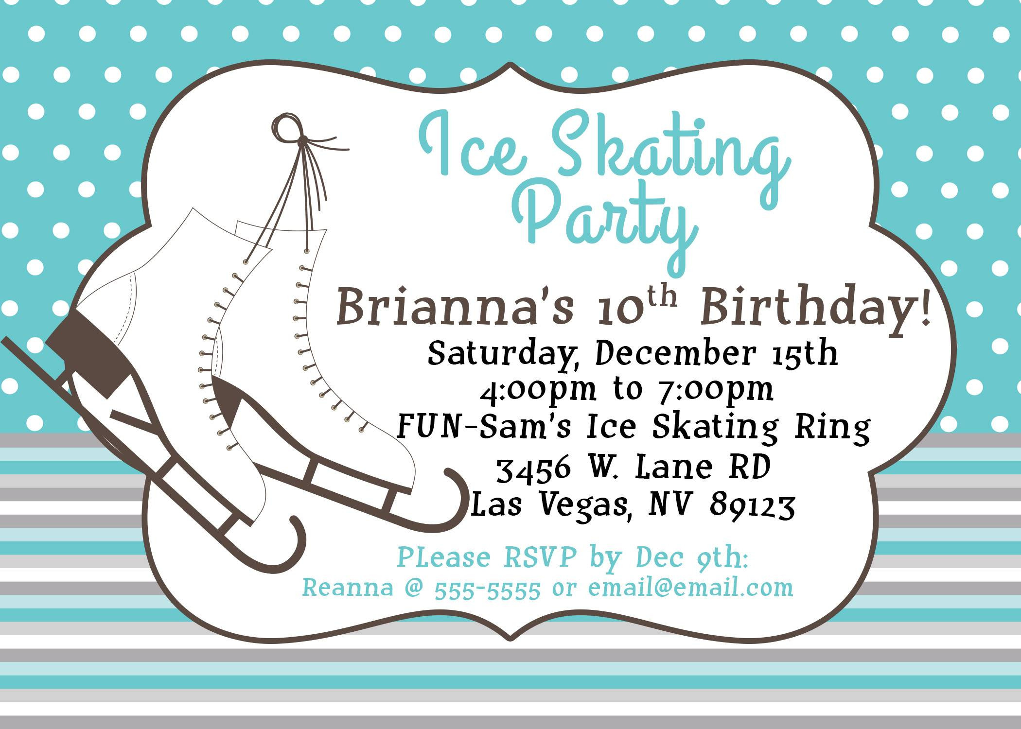 Ice Skating Birthday Party Invitations
 Ice Skating Birthday Invitations