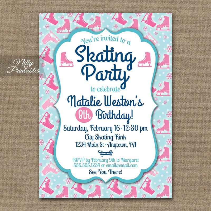 Ice Skating Birthday Party Invitations
 Ice Skating Party Invitations Ice Skating Birthday Invites