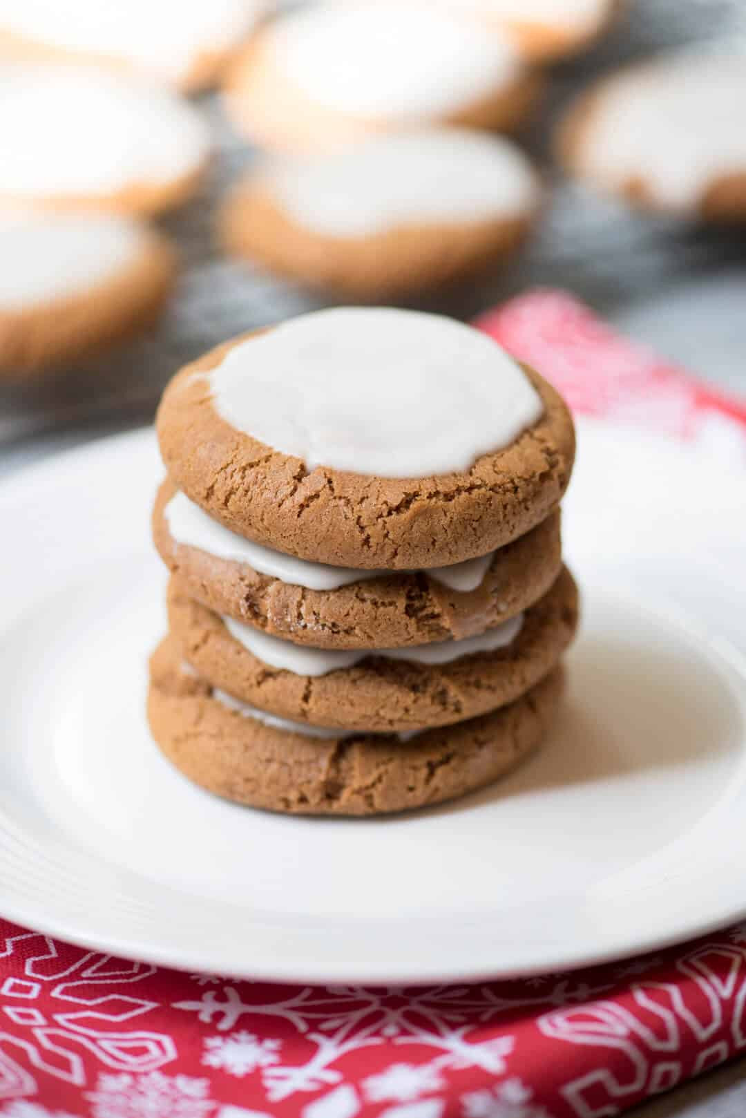 Iced Molasses Cookies
 Chewy Iced Molasses Cookies