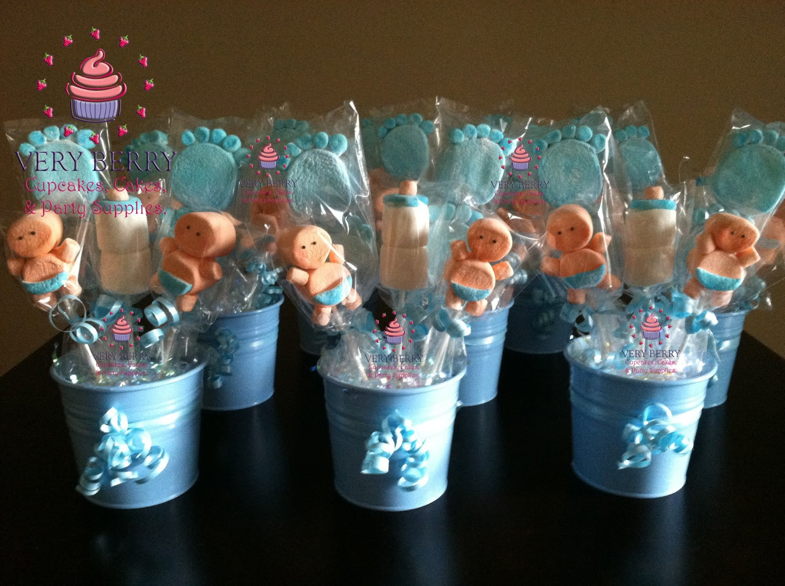 Ideas For Boy Baby Shower Table Decorations
 Veryberry Cupcakes BOY BABY SHOWER MARSHMALLOW CENTERPIECES