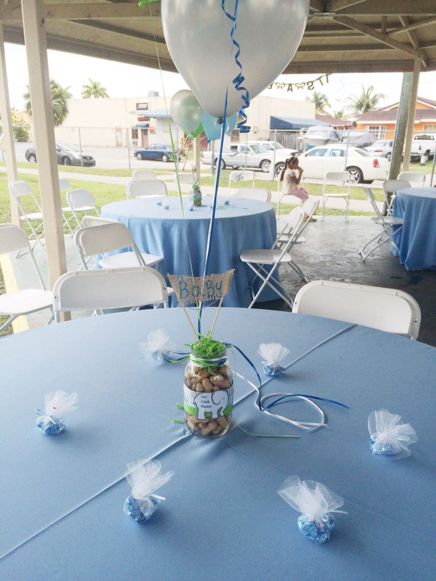 Ideas For Boy Baby Shower Table Decorations
 Table boy baby shower elephant balloons center piece Email