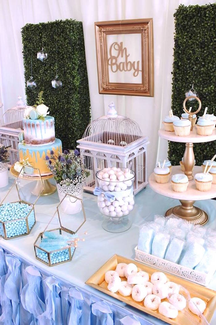 Ideas For Boy Baby Shower Table Decorations
 Kara s Party Ideas Darling "Oh Baby" Boy Baby Shower