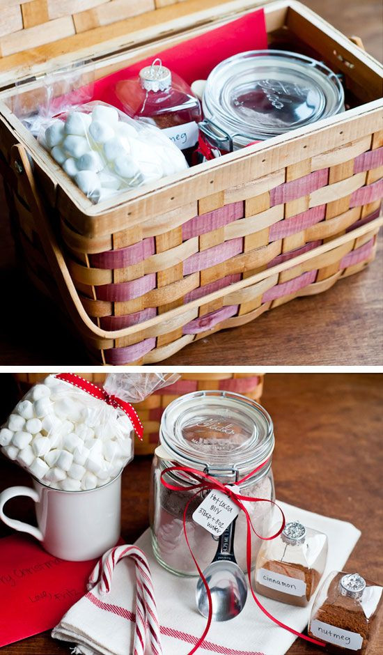 Ideas For Homemade Gift Baskets
 Hot Cocoa Mix Gift Basket