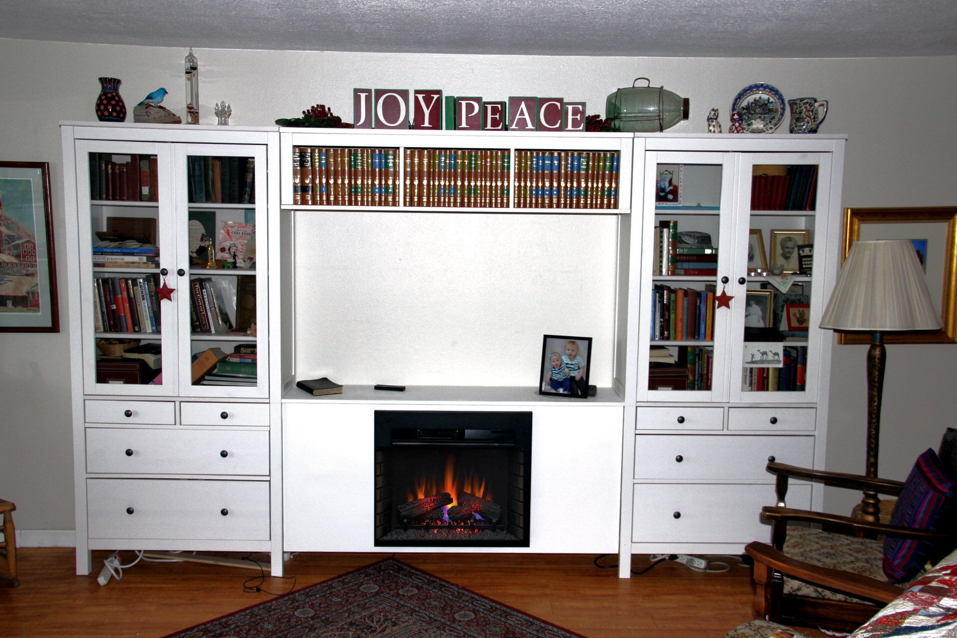 Ikea Electric Fireplace
 Electric fireplace added to our Ikea cabinets Works and