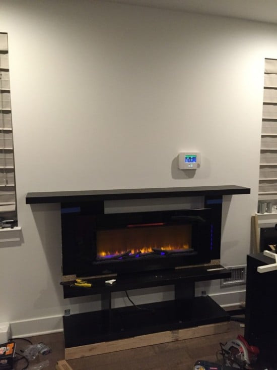 Ikea Electric Fireplace
 Custom built in fireplace surround with mantel IKEA Hackers