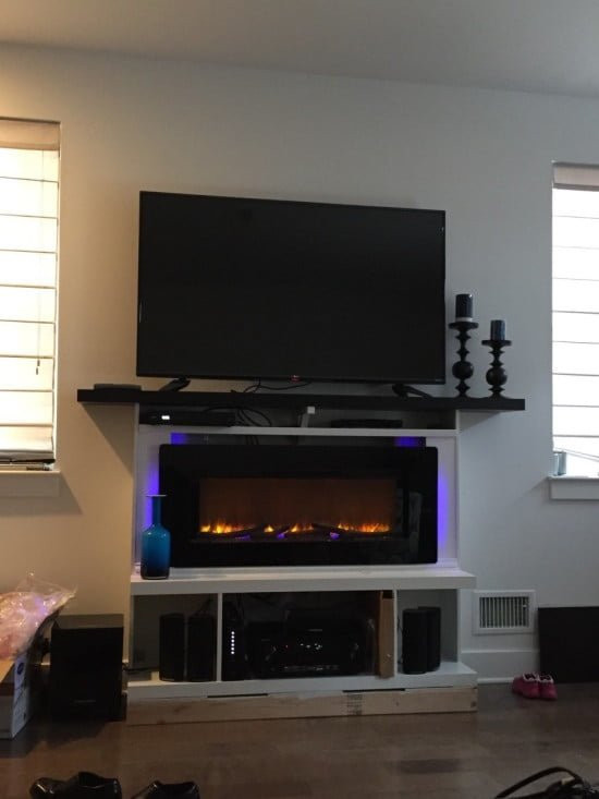 Ikea Electric Fireplace
 Custom built in fireplace surround with mantel IKEA Hackers