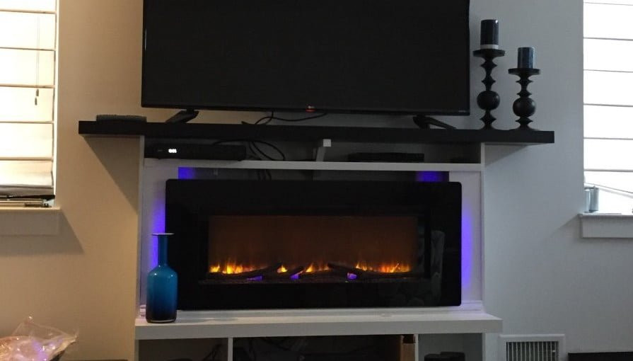 Ikea Electric Fireplace
 Custom built in fireplace surround with mantel IKEA Hackers