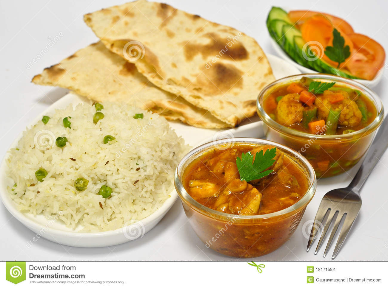 Indian Main Dishes
 Indian Meal With Chicken Curry Stock graphy Image