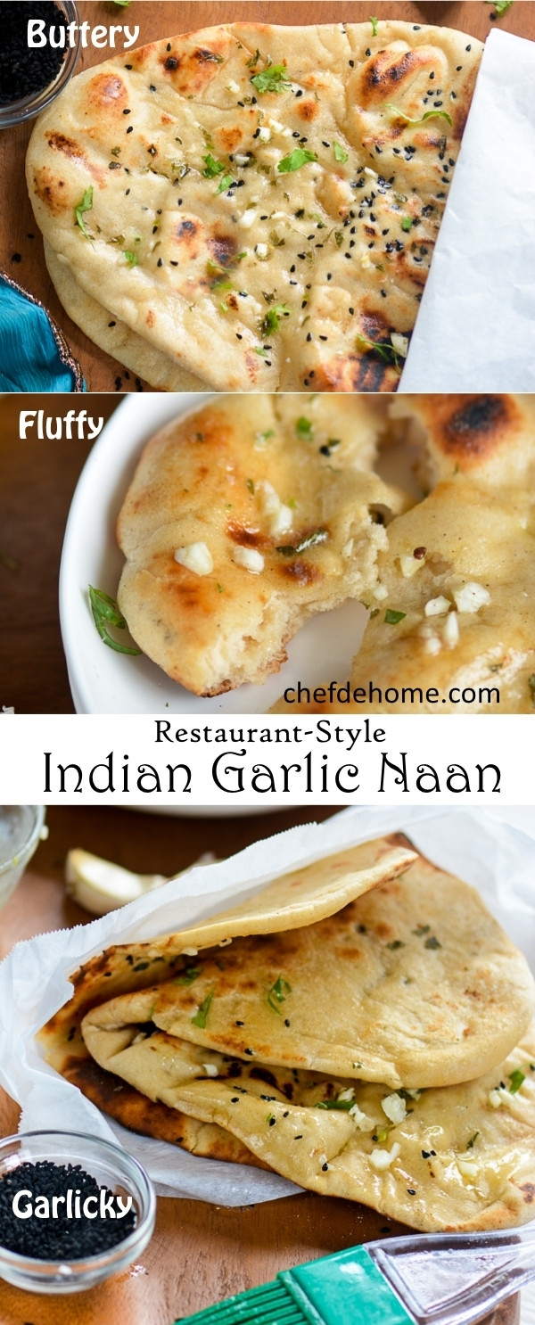 Indian Naan Bread
 Homemade Restaurant Style Indian Garlic Naan Recipe