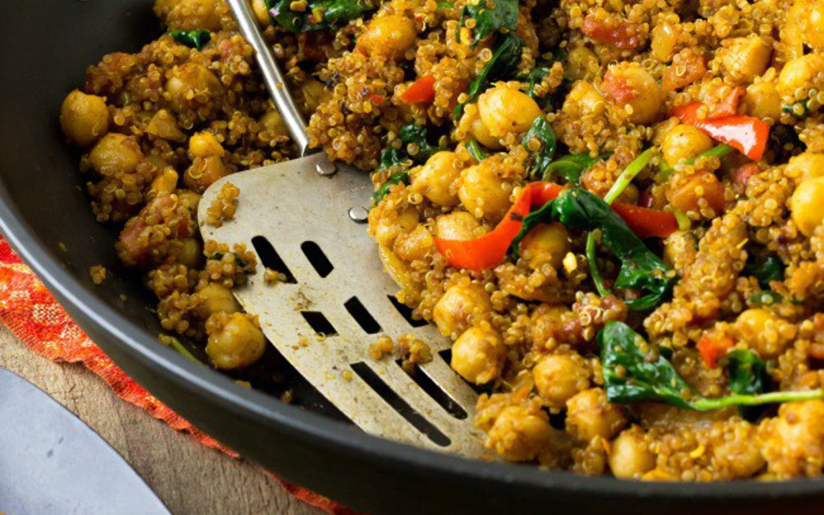 Indian Quinoa Recipes
 Indian Quinoa and Chickpea Stir Fry [Vegan] e Green Planet