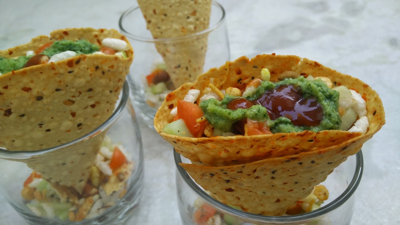 Indian Snack Recipes
 Masala Papad Cones Recipe Indian Snacks Healthy Kadai