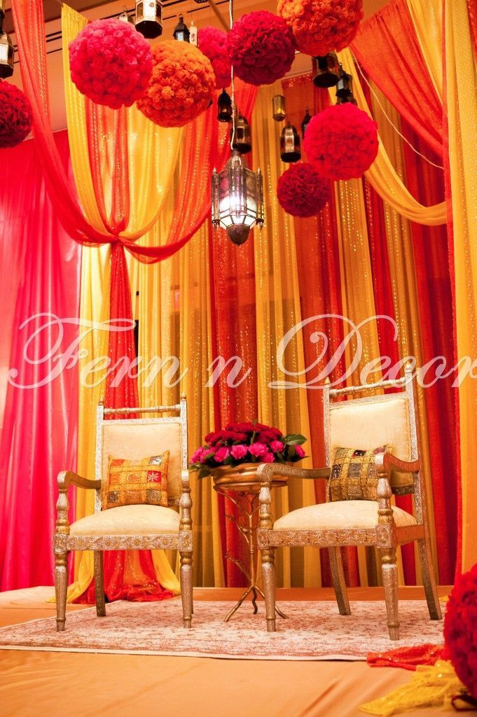 Indian Wedding Decorators Nj
 yellow orange mendhi wedding theme Google Search