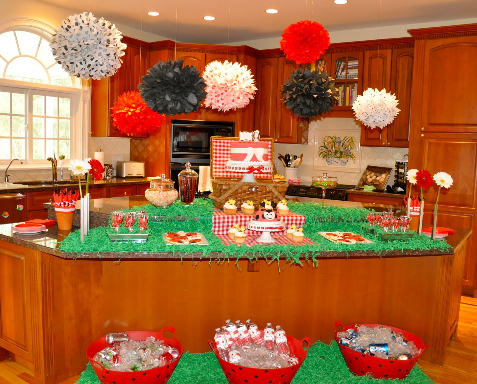 Indoor Birthday Party
 Party of the Week Ladybug Picnic Birthday Bash