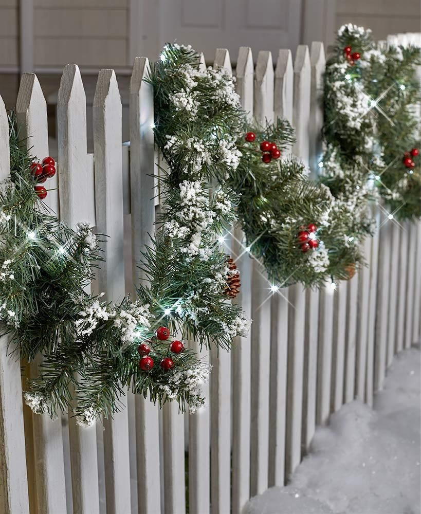 Indoor Christmas Tree Fence
 9 FT LIGHTED GARLAND PORCH PATIO FENCE INDOOR OUTDOOR