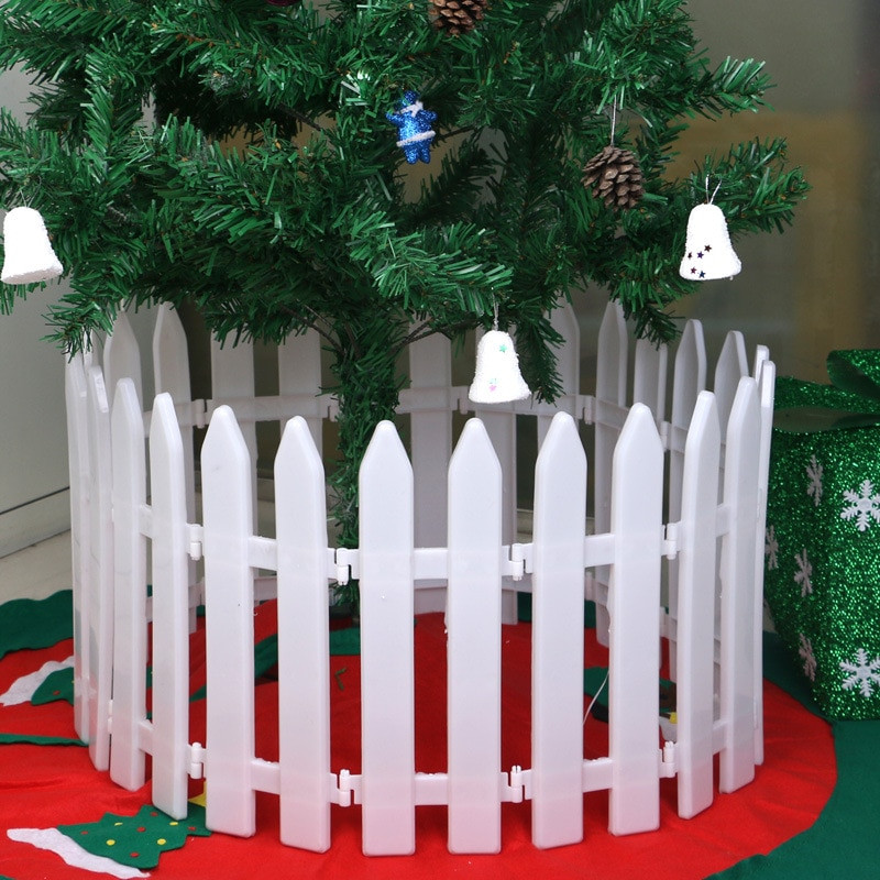 Indoor Christmas Tree Fence
 10pcs Christmas White Plastic Fence DIY Splicing Garden