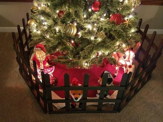 Indoor Christmas Tree Fence
 NEW & IMPROVED 10 ft Rustic wooden Indoor Outdoor