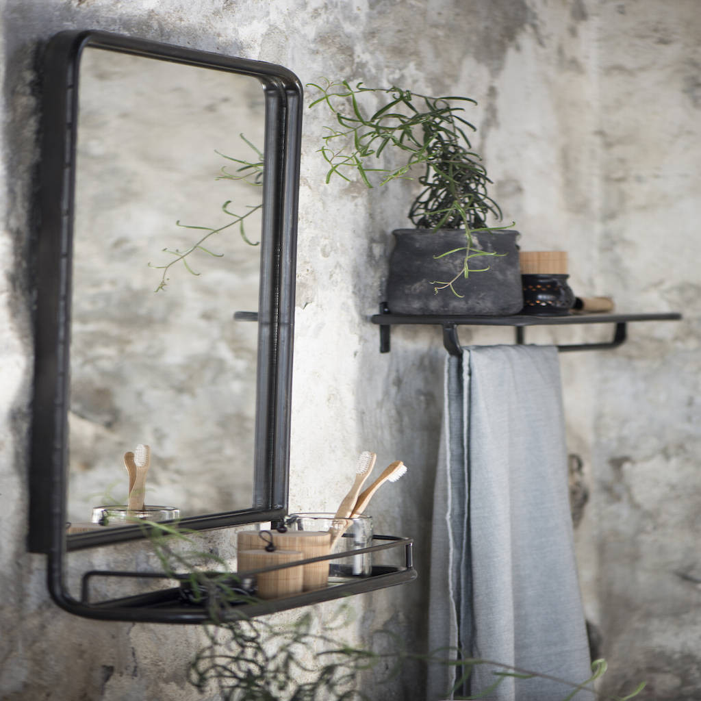 Industrial Bathroom Mirror
 Industrial Wall Mirror With Mini Shelf By The Forest