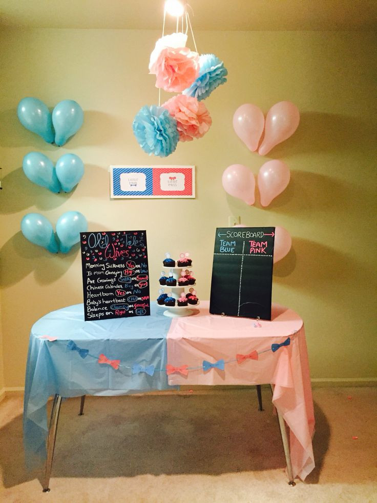 Inexpensive Gender Reveal Party Ideas
 Gender reveal party diy table decor