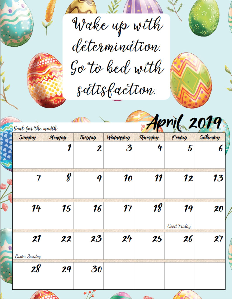 Inspirational Quote Calendar
 Free Printable 2019 Monthly Motivational Calendars