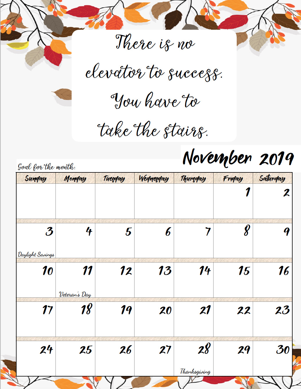 Inspirational Quote Calendar
 Free Printable 2019 Monthly Motivational Calendars