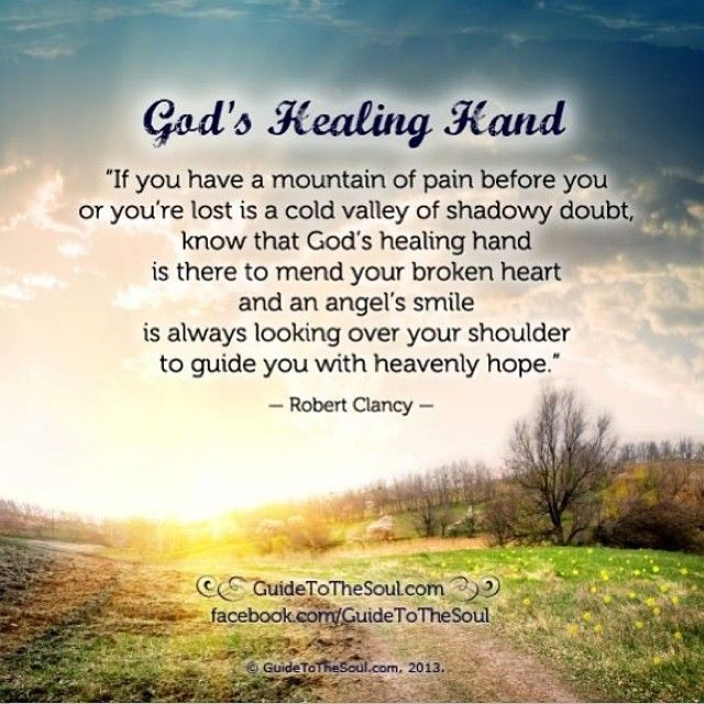 Inspirational Quotes For The Sick
 God s Healing Hand Inspirational quote