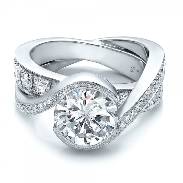 Interlocking Wedding Rings
 Custom Interlocking Diamond Engagement Ring