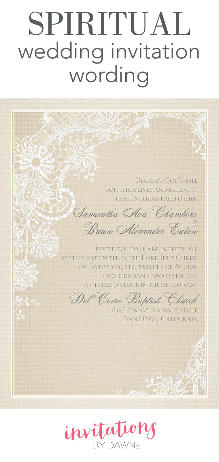 Invitation Wording Wedding
 Spiritual Wedding Invitation Wording