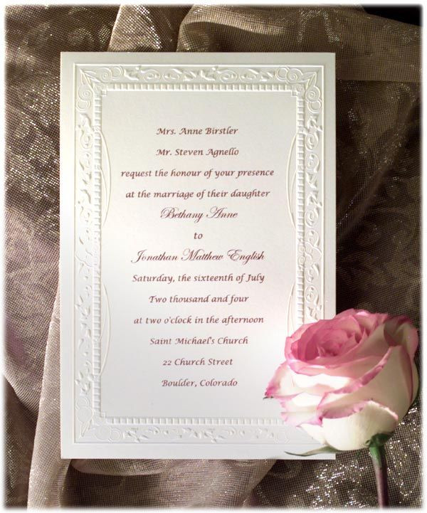 Invitation Wording Wedding
 Formal Wedding Invitation Wording