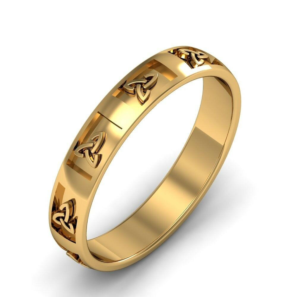 Irish Wedding Ring
 14k Gold Irish Handcrafted Celtic Trinity knot Design