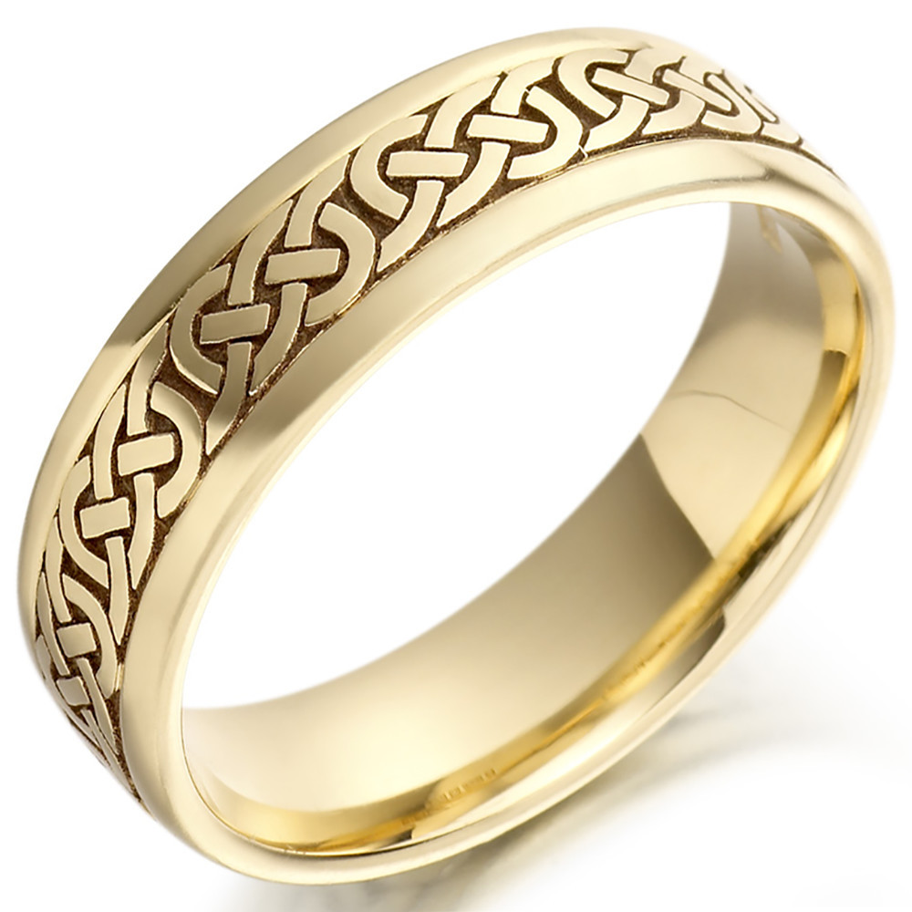 Irish Wedding Ring
 Irish Wedding Ring Mens Gold Celtic Knots Wedding Band