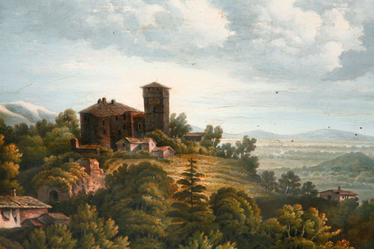 Italian Landscape Painting
 Pair of 19th Century Italian Landscape Paintings For Sale