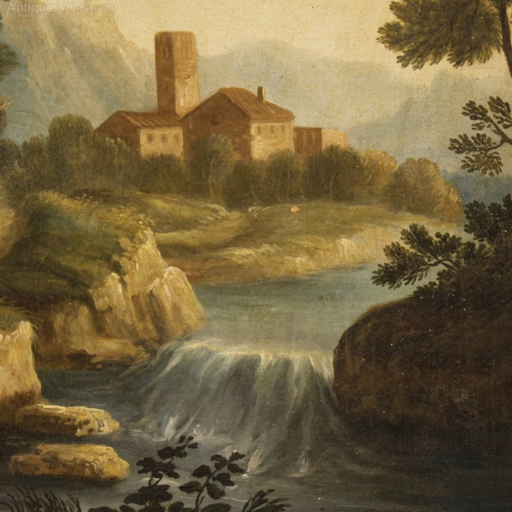 Italian Landscape Painting
 Antiques Atlas 18th Century Italian Landscape Oil Painting