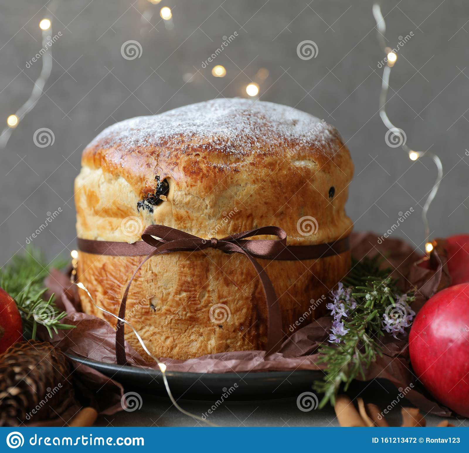 Italian Sweet Bread Loaf
 Traditional Panettone An Italian Sweet Bread Loaf