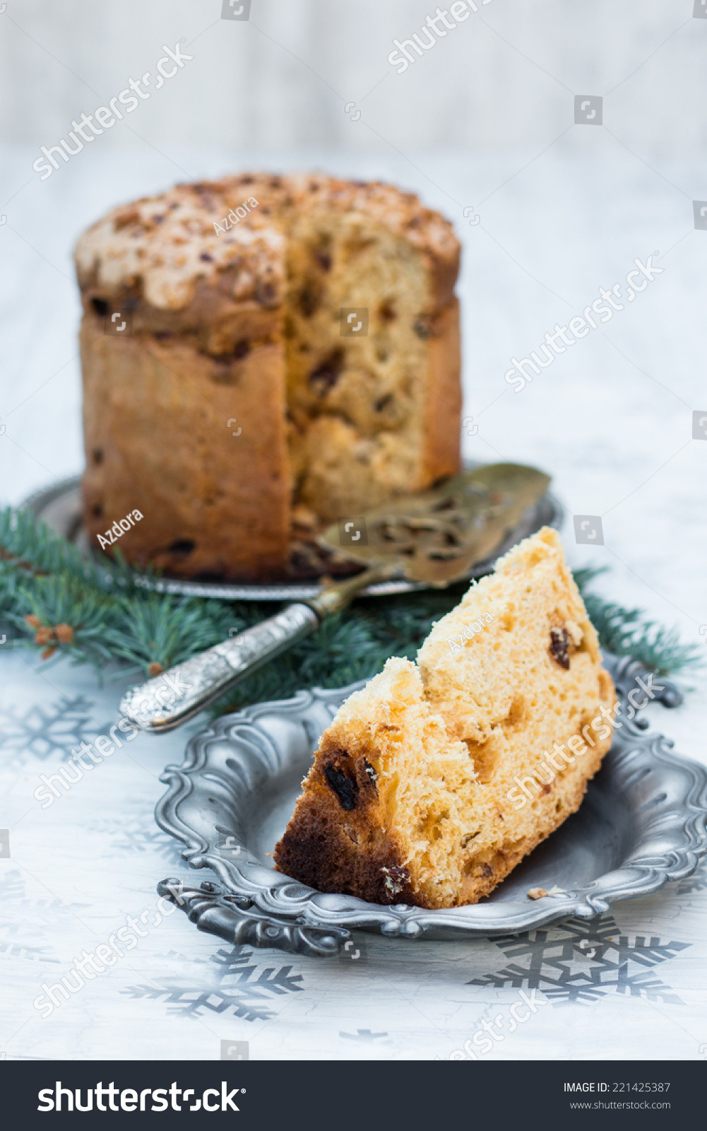 Italian Sweet Bread Loaf
 Panettone Italian Christmas Sweet Bread Loaf Stock