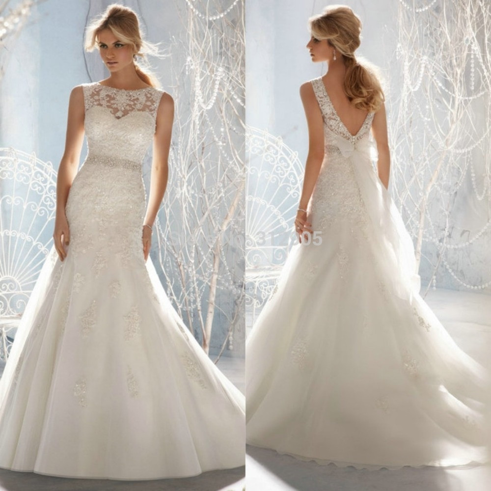 Ivory Color Wedding Dresses
 New Style European Design 2014 Ivory Color Backless