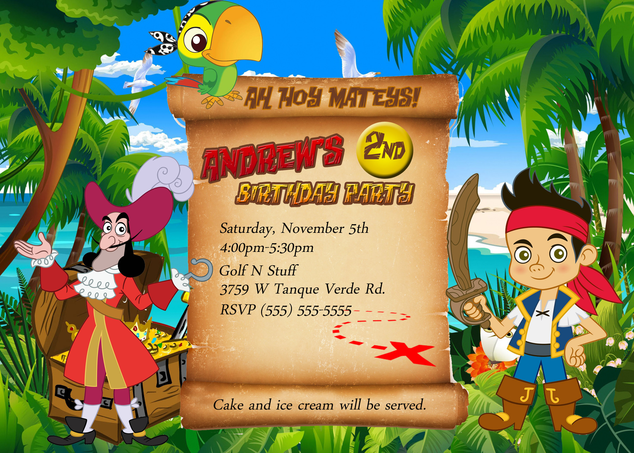 Jake And The Neverland Pirates Birthday Invitations
 Jake and the Neverland Pirates Birthday Invitation