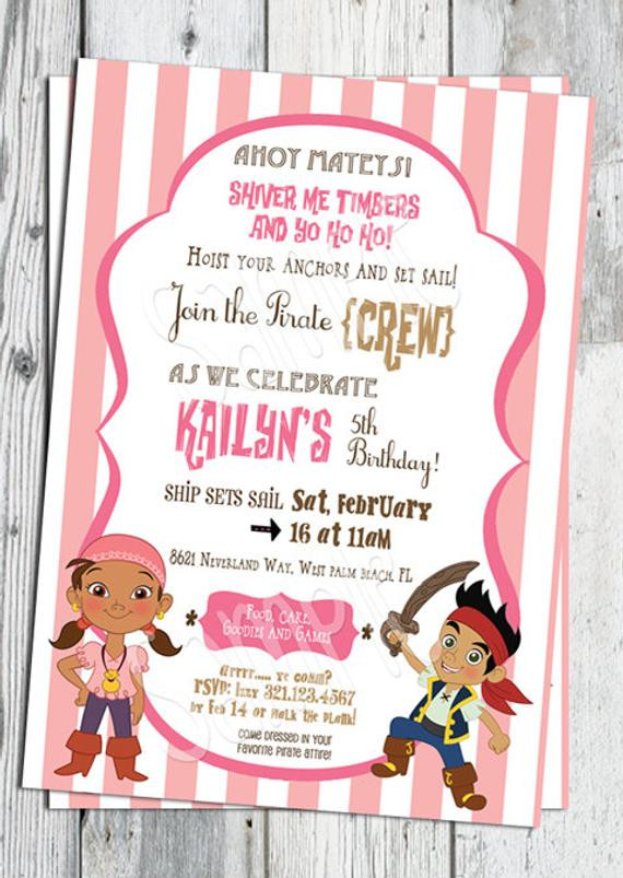 Jake And The Neverland Pirates Birthday Invitations
 Jake and the Neverland Pirates Birthday Invitation Printable