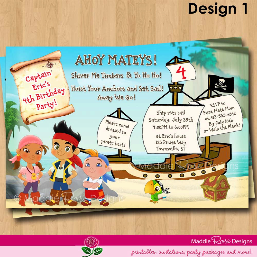 Jake And The Neverland Pirates Birthday Invitations
 Jake and the Neverland Pirates Birthday Invitations