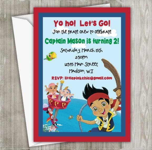 Jake And The Neverland Pirates Birthday Invitations
 Jake and the Neverland Pirates birthday invitation