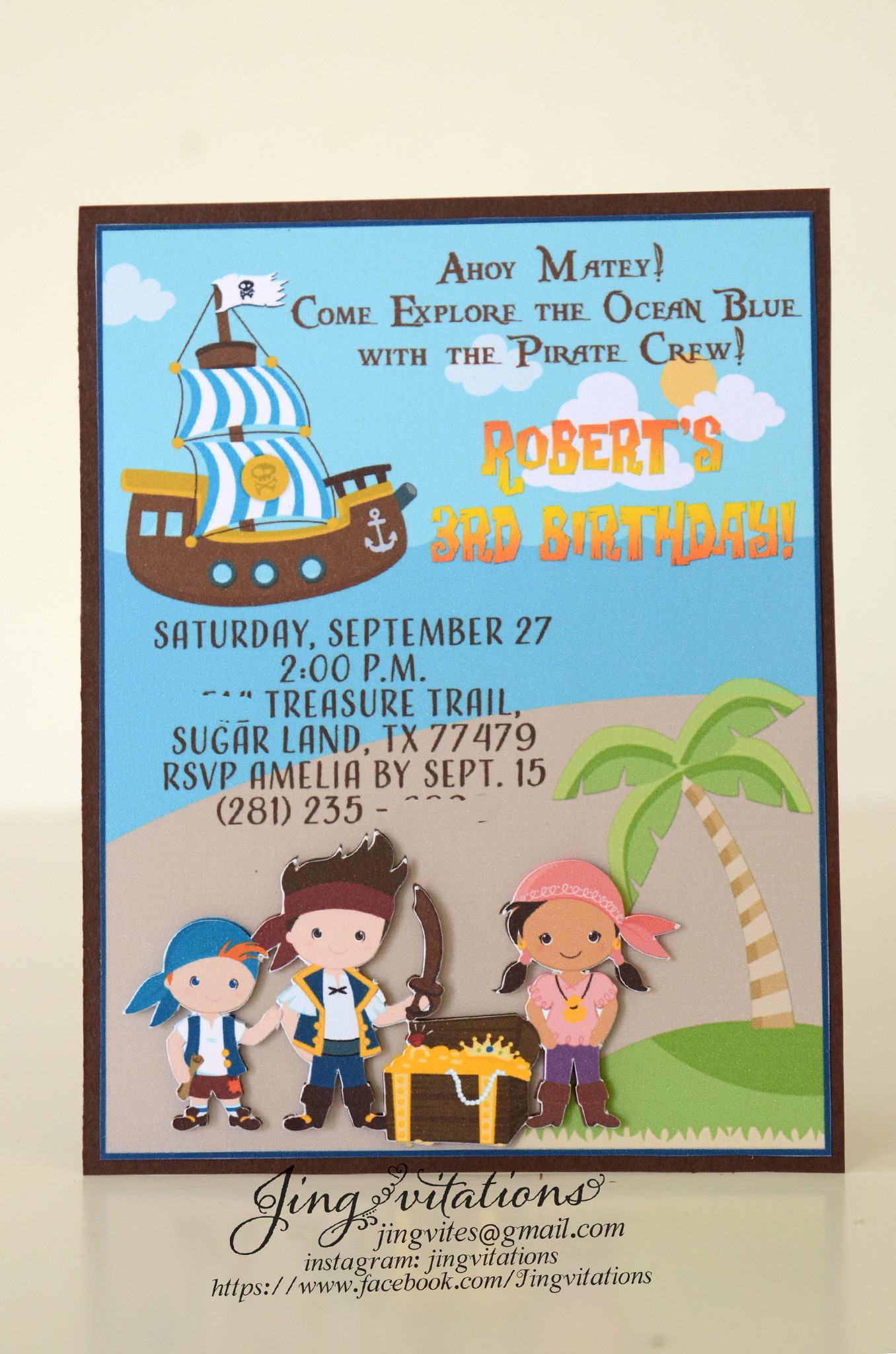 Jake And The Neverland Pirates Birthday Invitations
 Jake and the Neverland Pirate Invitations