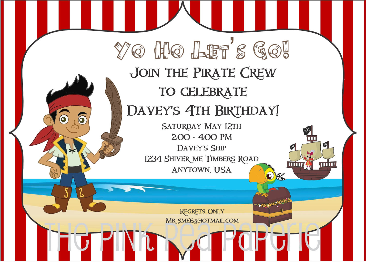 Jake And The Neverland Pirates Birthday Invitations
 Jake and The Neverland Pirates Birthday Invitations – FREE