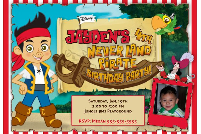 Jake And The Neverland Pirates Birthday Invitations
 Jake and the Neverland Pirates Birthday Invitations