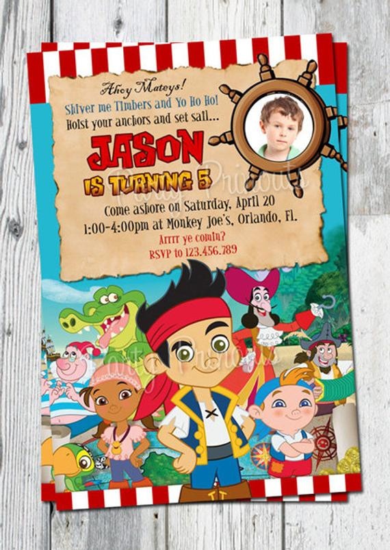 Jake And The Neverland Pirates Birthday Invitations
 Jake and the Neverland Pirates Birthday Invitation Printable